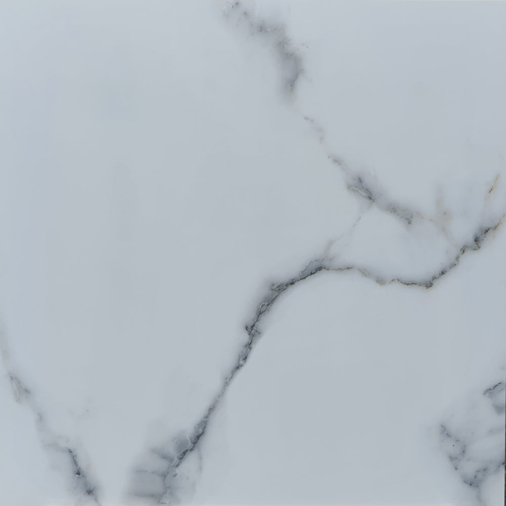 Carrara White Rectified Polished Porcelain 600x600mm Wall and Floor Tiles