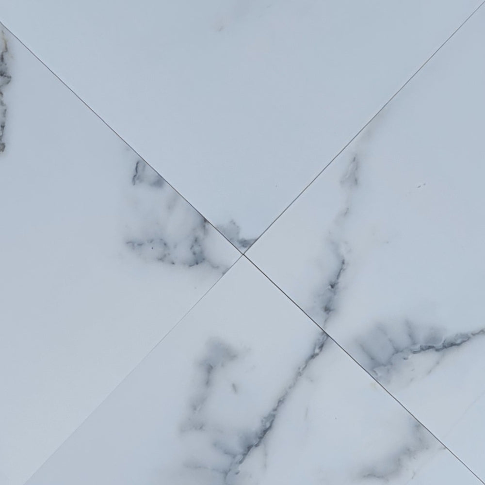 Carrara White Rectified Polished Porcelain 600x600mm Wall and Floor Tiles