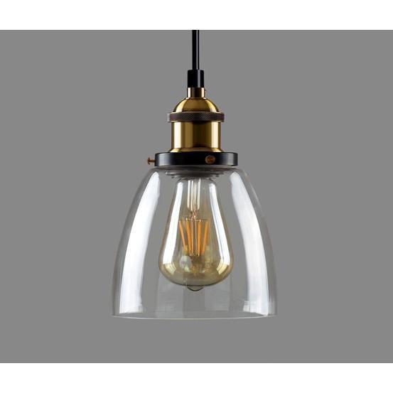 Estela Industrial Retro Loft Glass Ceiling Lamp Shade Pendant LED Light - Decoridea