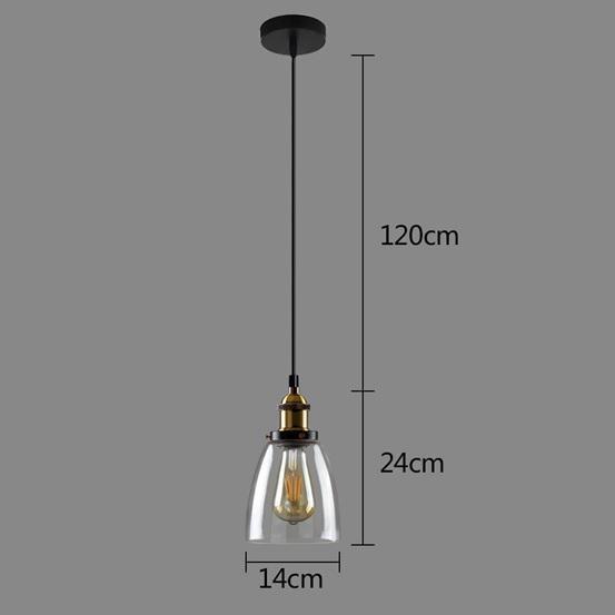 Estela Industrial Retro Loft Glass Ceiling Lamp Shade Pendant LED Light - Decoridea