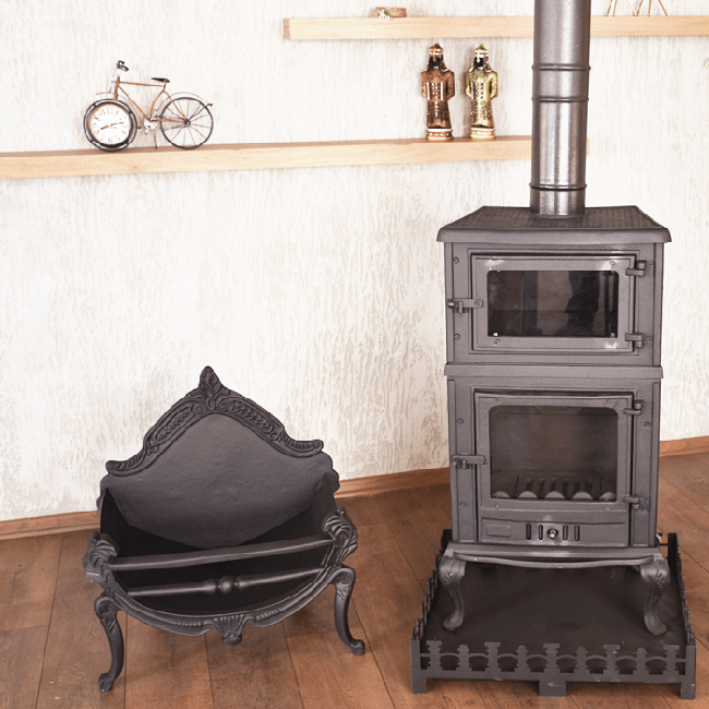 Cooking Wood Burning Stove Oven Cooker Fireplace 117kg Cast Iron Body