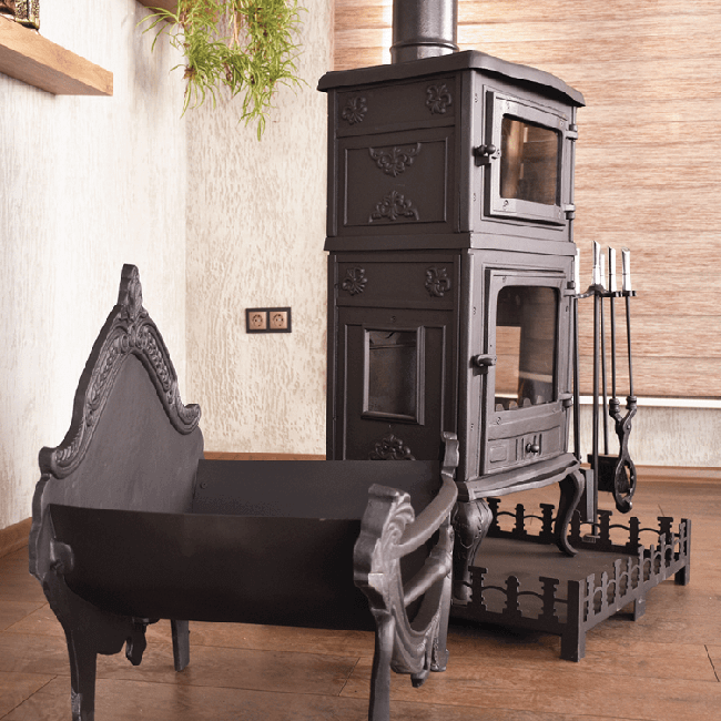Cooking Wood Burning Stove Oven Cooker Fireplace 117kg Cast Iron Body