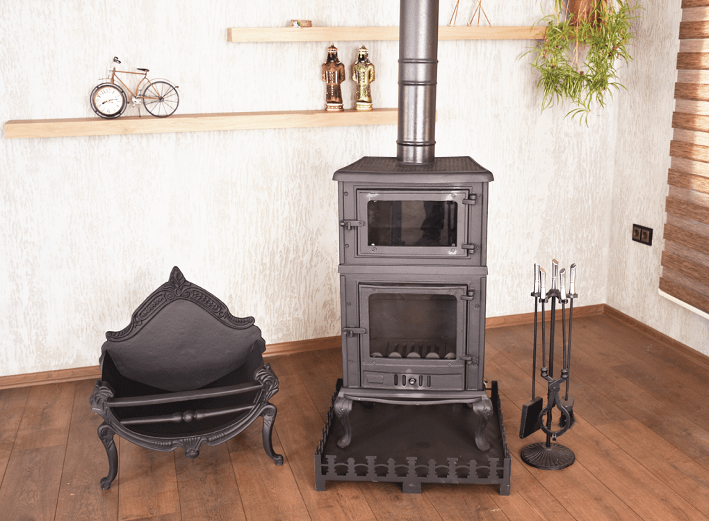 Cooking Wood Burning Stove Oven Cooker Fireplace 117kg Cast Iron Body