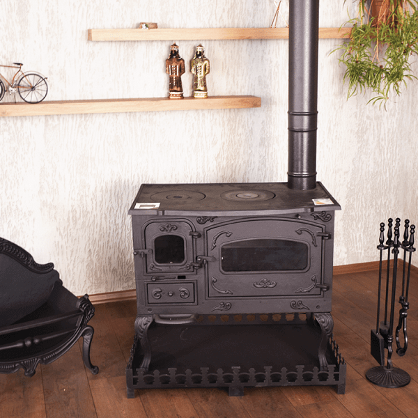 Cooking Wood Burning Stove Oven Cooker Fireplace 127kg Cast Iron Body