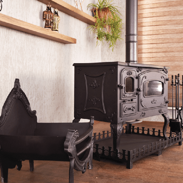 Cooking Wood Burning Stove Oven Cooker Fireplace 127kg Cast Iron Body