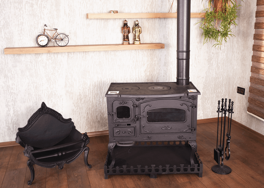 Cooking Wood Burning Stove Oven Cooker Fireplace 127kg Cast Iron Body