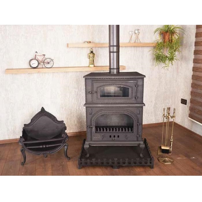 Cooking Wood Burning Stove Oven Cooker Fireplace 140kg Cast Iron Body
