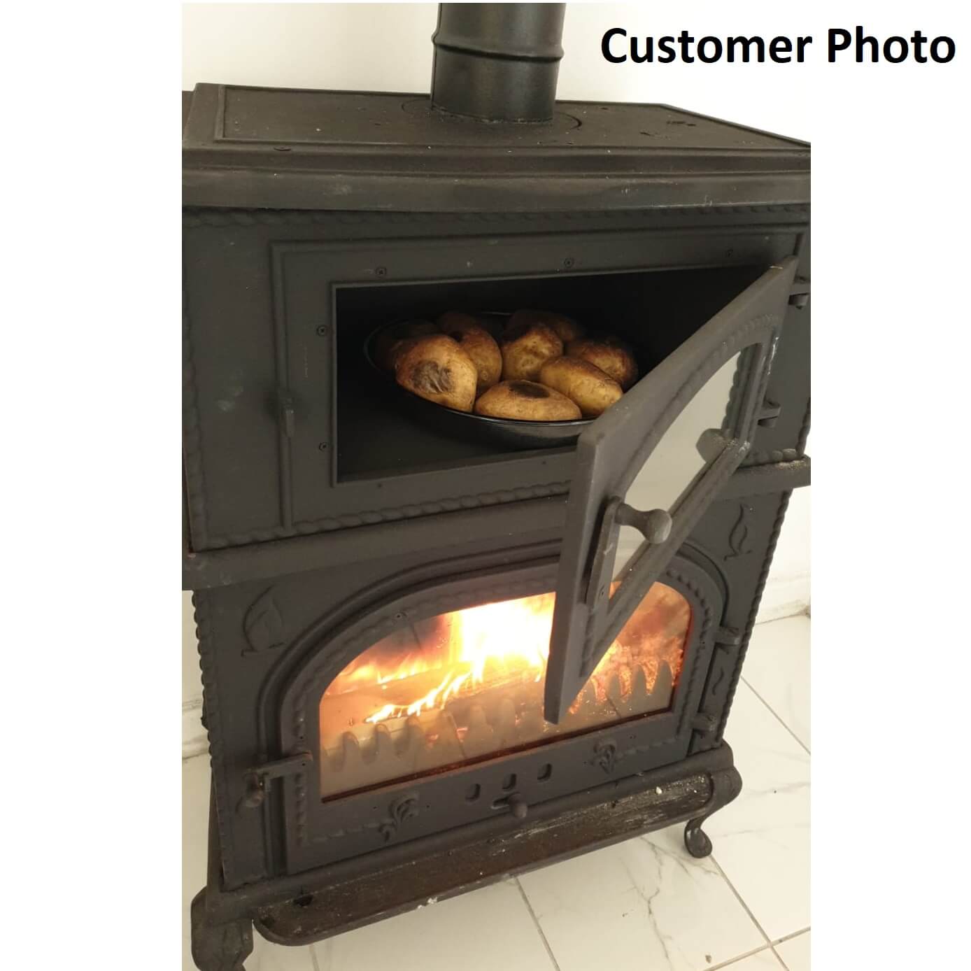 Cooking Wood Burning Stove Oven Cooker Fireplace 140kg Cast Iron Body
