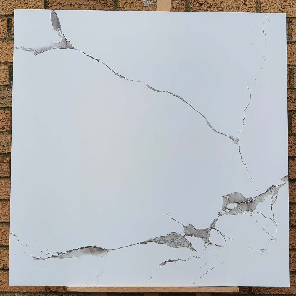 Creta Statuario Rectified Matt Stone Effect Porcelain 800x800mm Wall and Floor Tiles