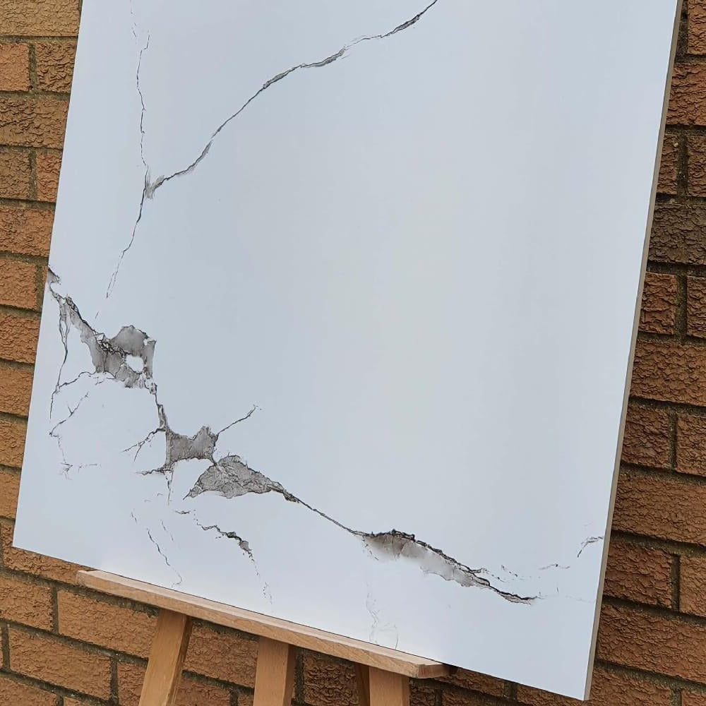 Creta Statuario Rectified Matt Stone Effect Porcelain 800x800mm Wall and Floor Tiles