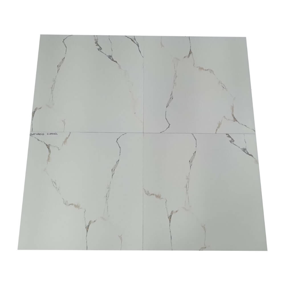 Creta Statuario Rectified Matt Stone Effect Porcelain 800x800mm Wall and Floor Tiles