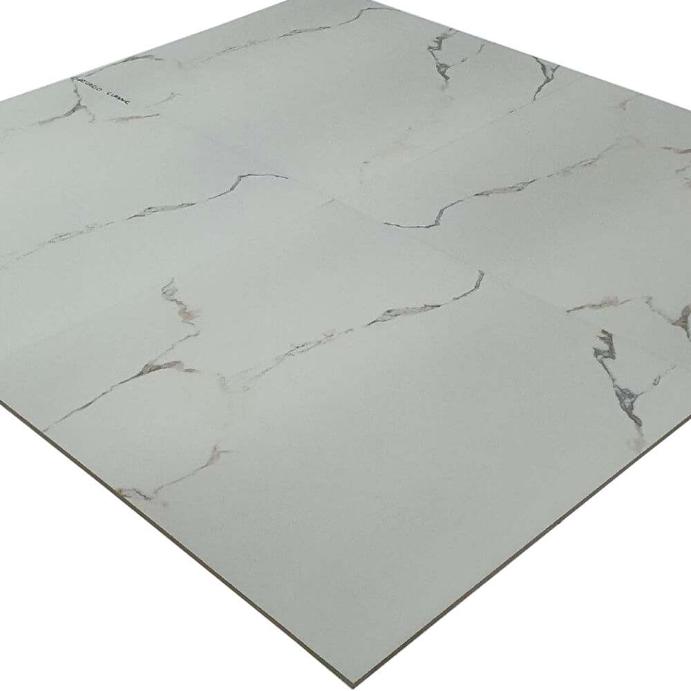 Creta Statuario Rectified Matt Stone Effect Porcelain 800x800mm Wall and Floor Tiles