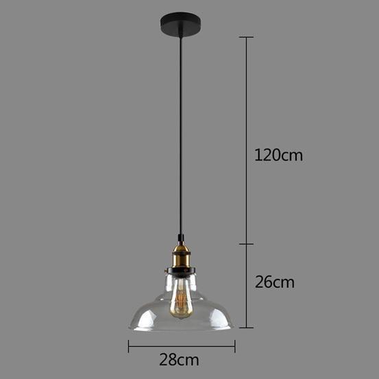 Carlita Industrial Retro Loft Glass Ceiling Lamp Shade Pendant LED Light - Decoridea