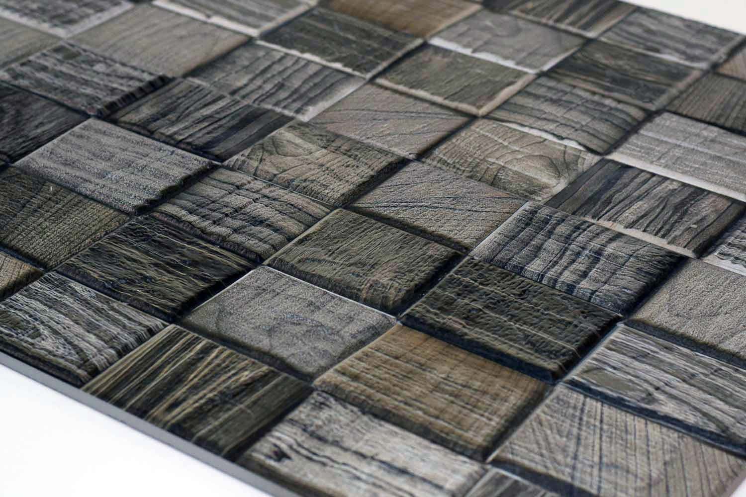 Ebony Grey Split Face Rectified Matt Porcelain 300x600mm Wall Tile