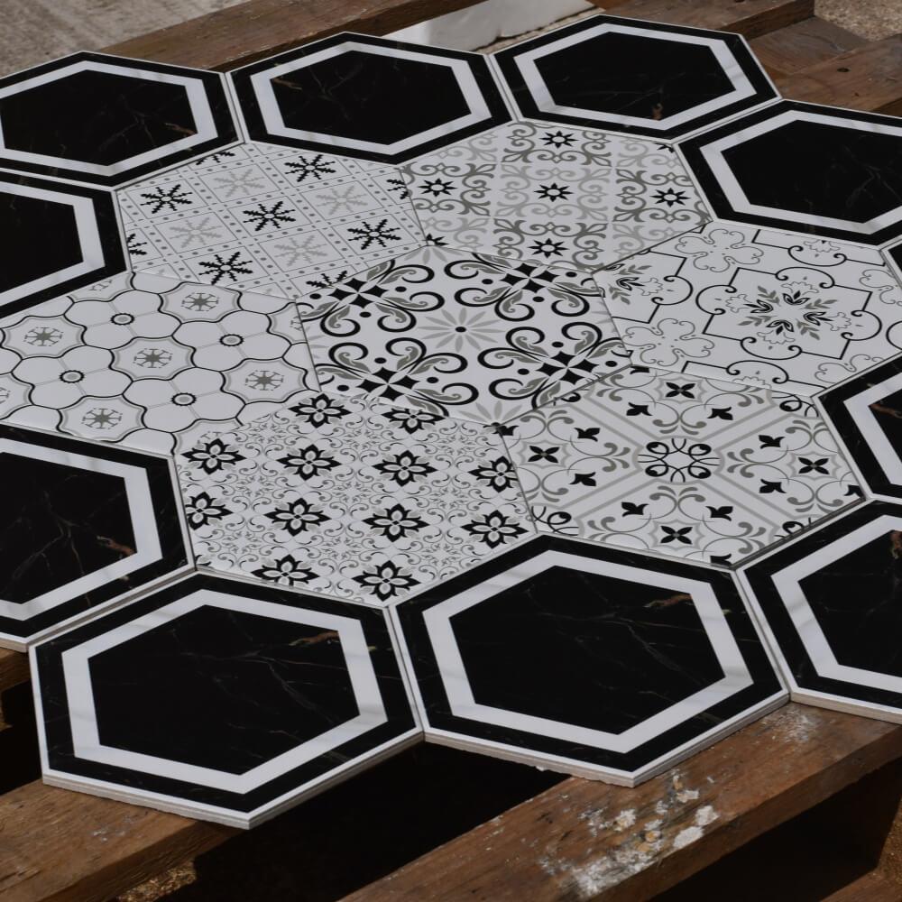 Edison Starburst Hexagon Matt Ceramic 200x230mm Wall and Floor Tile