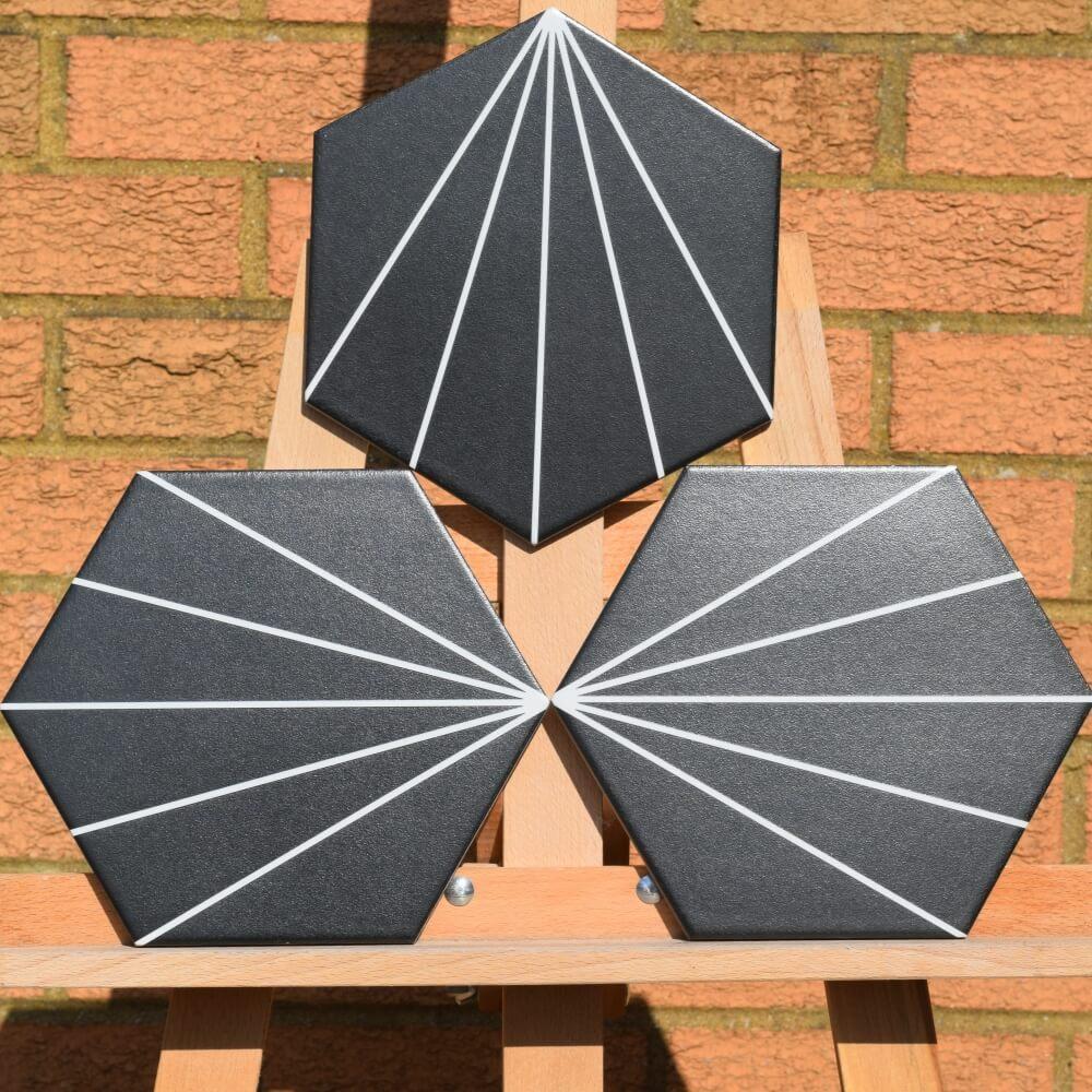 Edison Starburst Hexagon Matt Ceramic 200x230mm Wall and Floor Tile