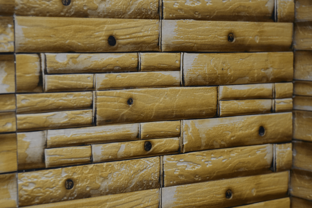 Elmo Yellow Bamboo Split Face Rectified Matt Porcelain 300x600mm Wall Tile
