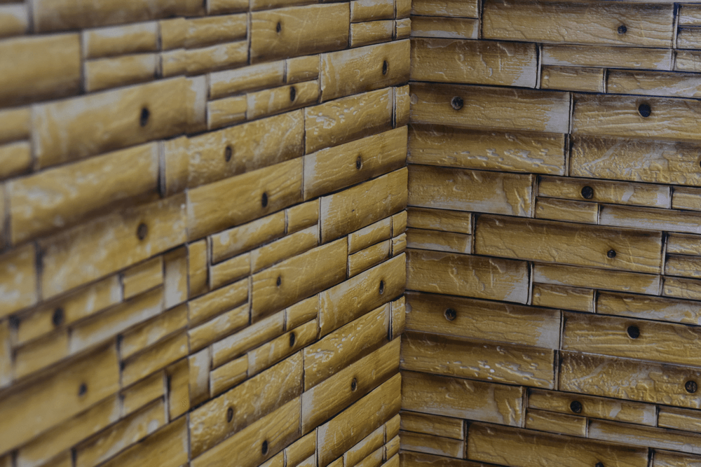 Elmo Yellow Bamboo Split Face Rectified Matt Porcelain 300x600mm Wall Tile