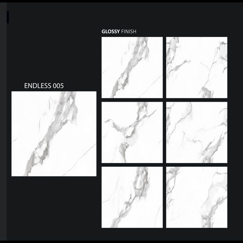 Endless 005 Rectified Glossy Stone Effect Porcelain 800x800mm Wall and Floor Tiles