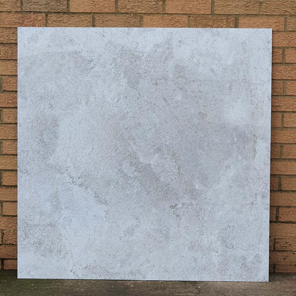 Fileto Grey Rectified Large Format Polished Stone Effect Porcelain 1200x1200mm Floor & Wall Tiles