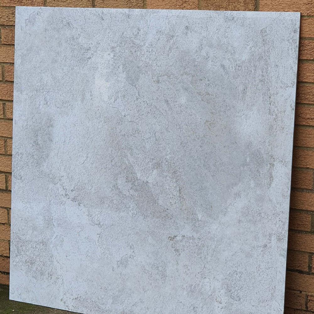 Fileto Grey Rectified Large Format Polished Stone Effect Porcelain 1200x1200mm Floor & Wall Tiles