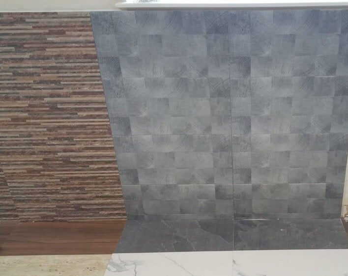 Gray Split Face Slate Effect 300x600mm Rectified Matt Ceramic Decorative Wall Tile