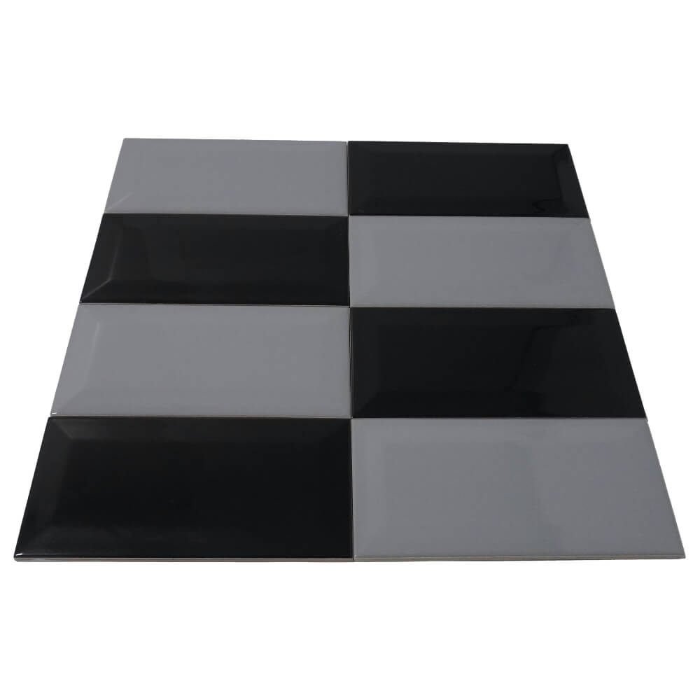 Grey Metro Brick Tiles 100x200mm Diamond Decorative Polished Wall Tile