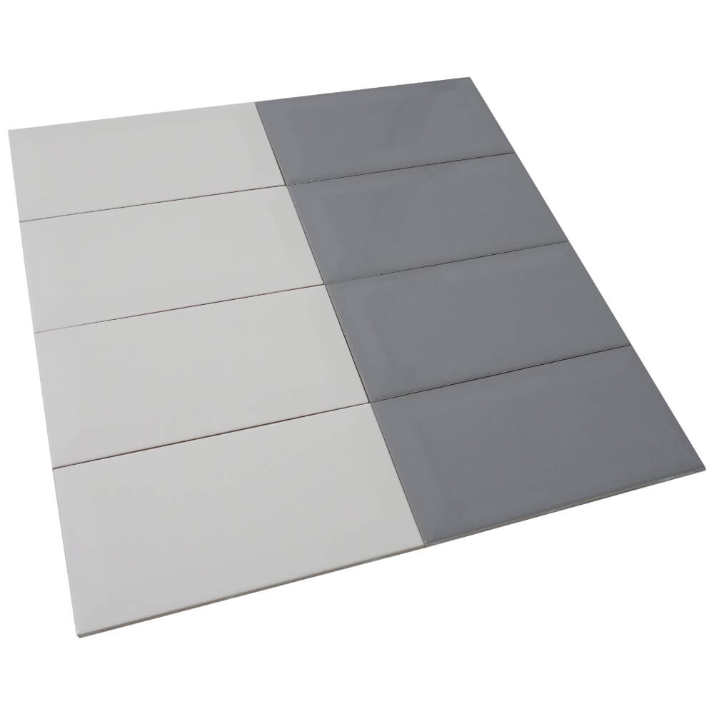 Grey Metro Brick Tiles 100x200mm Diamond Decorative Polished Wall Tile
