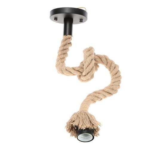 Hemp Rope Single Head Vintage Hanging Ceiling Lamp Pendant LED Light - Decoridea