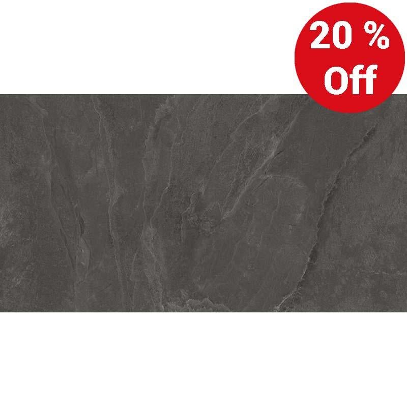 ITT Rectified Matt Porcelain Blackslate 300x600mm Wall and Floor Tile