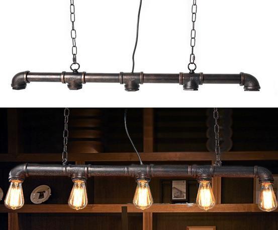 Industrial Steampunk Bar Light Pipe Ceiling Lamp Pendant LED Light - Decoridea