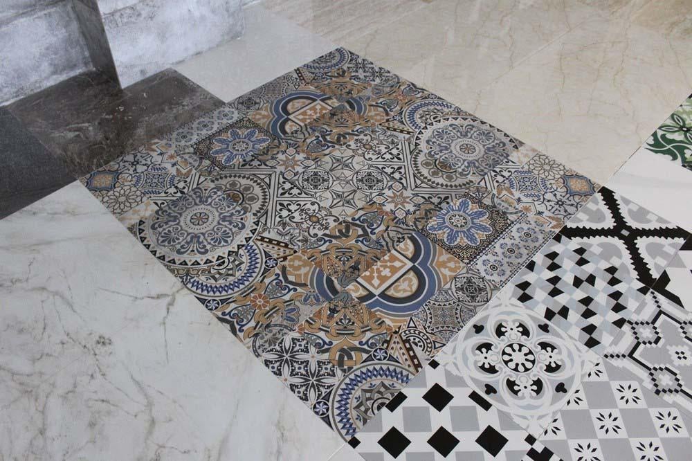 Italian Design Astoria Large Format Victorian Patchwork Moroccan Polished Porcelain Floor & Wall Tiles 600x1200mm