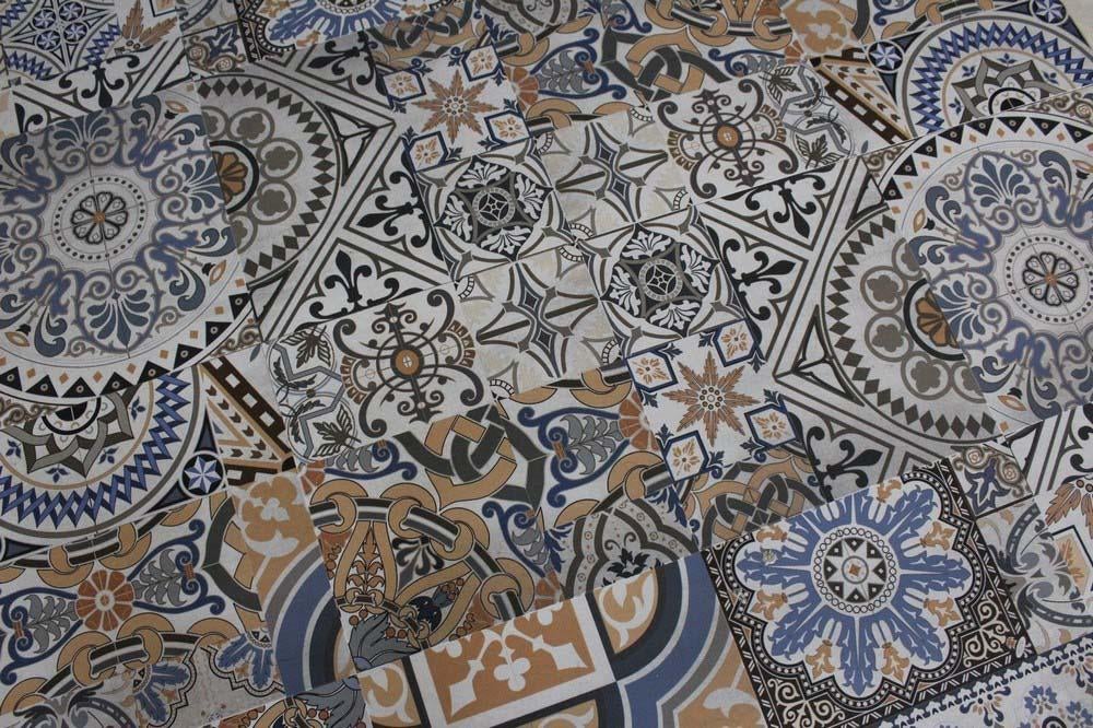 Italian Design Astoria Large Format Victorian Patchwork Moroccan Polished Porcelain Floor & Wall Tiles 600x1200mm