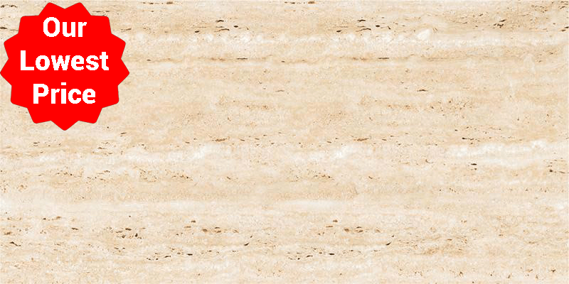 Italian Design Travertine Effect Rectified Polished Porcelain Floor & Wall Tiles 600x1200mm