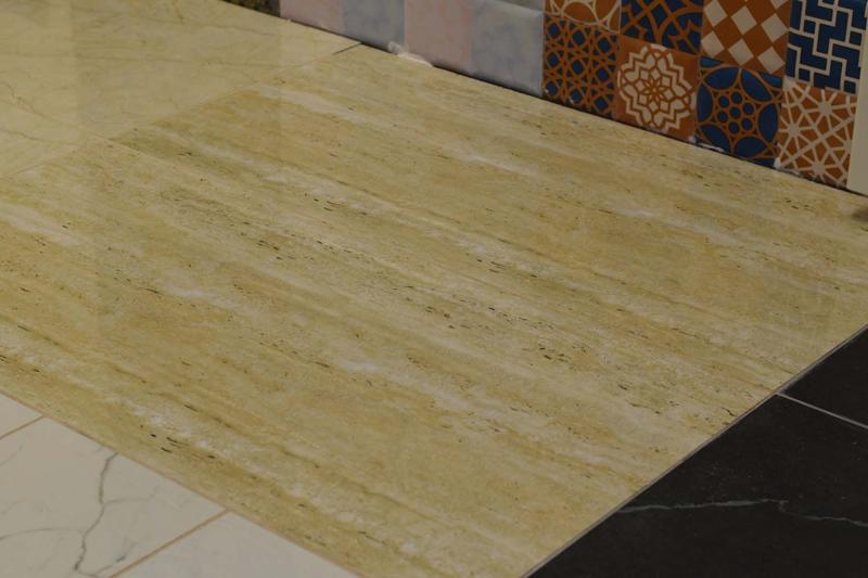 Italian Design Travertine Effect Rectified Polished Porcelain Floor & Wall Tiles 600x1200mm