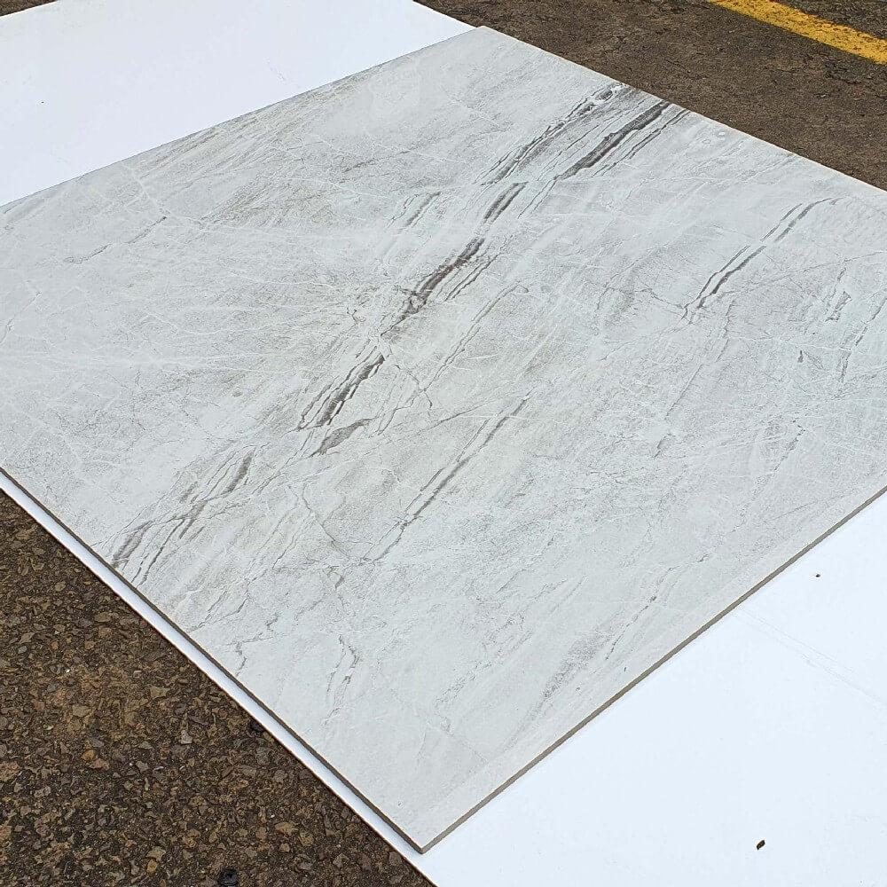 Jupiter Bianco Rectified Large Format Polished Stone Effect Porcelain 1200x1200mm Floor & Wall Tiles