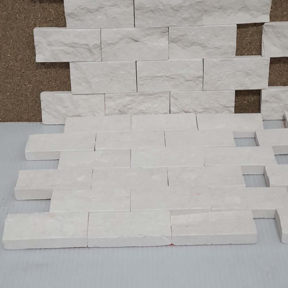M26 Limra White Limestone Split Face 300x300mm Matt Decorative Wall Tile