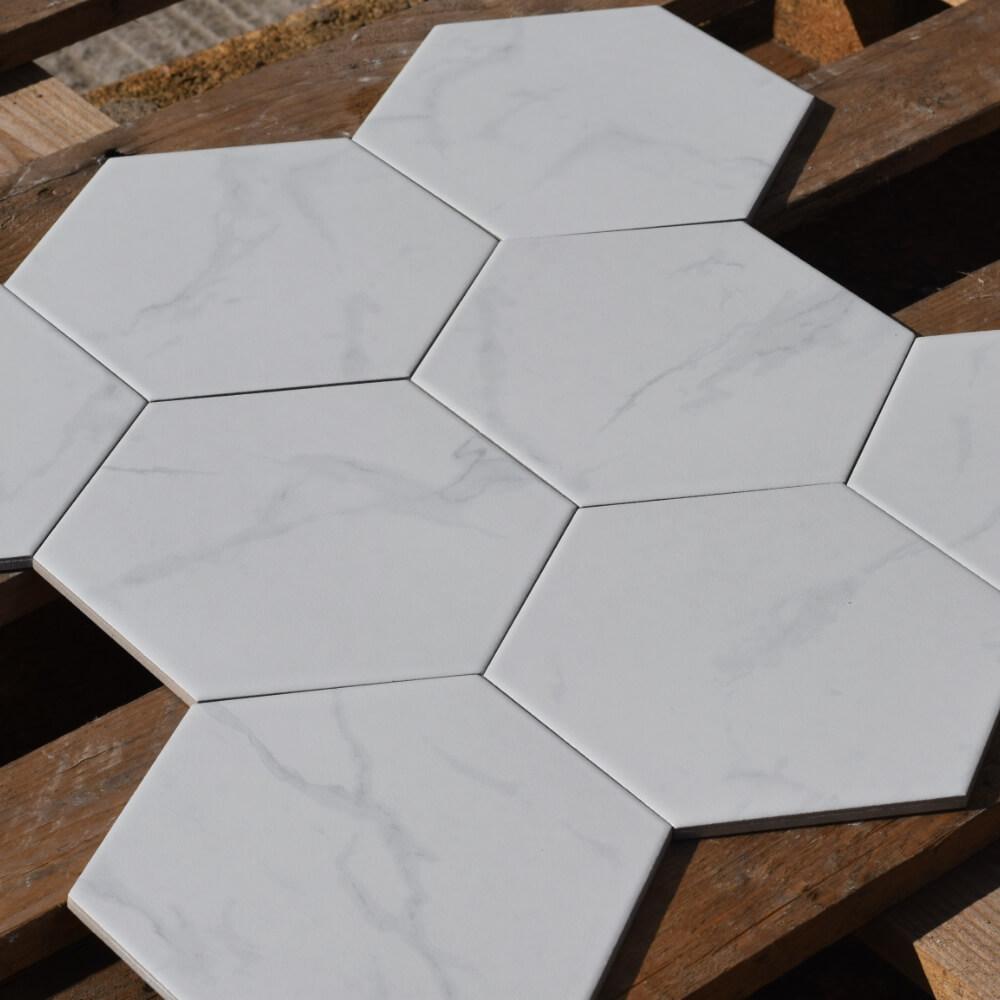 Marmara White Hexagon Matt Ceramic 200x230mm Wall and Floor Tile