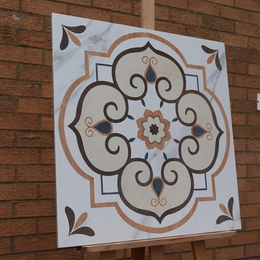 Medallion Natural Rectified Polished Porcelain 600x600mm Wall and Floor Tiles