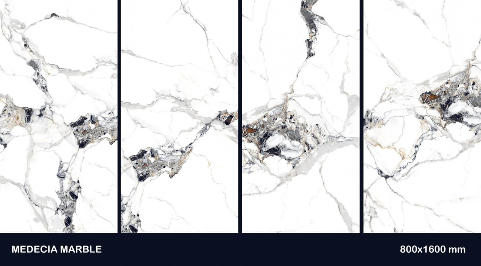 Medicea Marble Rectified Large Format Matt Stone Effect Porcelain 800x1600mm Floor & Wall Tiles