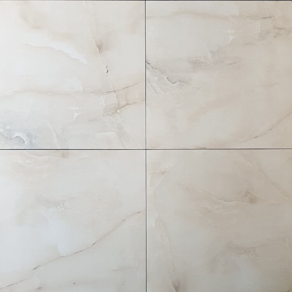 Onyx Crema Rectified Polished Porcelain 600x600mm Wall and Floor Tiles
