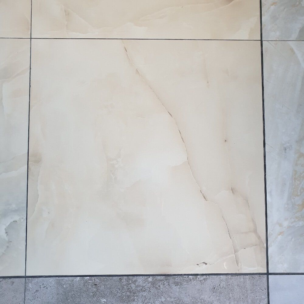 Onyx Crema Rectified Polished Porcelain 600x600mm Wall and Floor Tiles