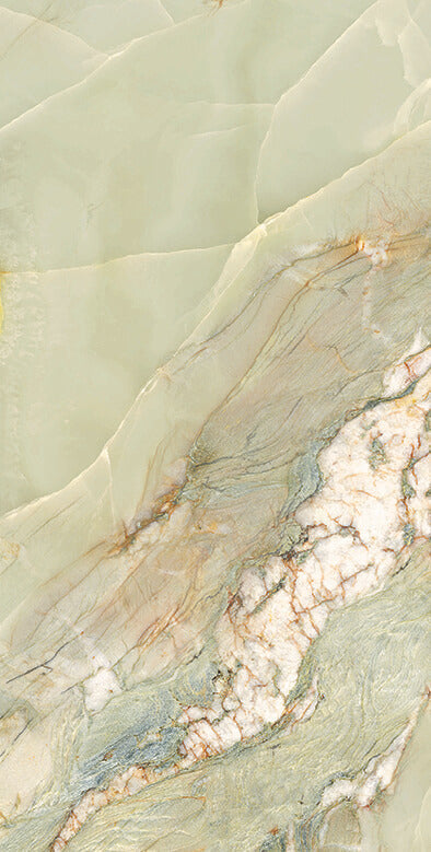 Onyx Emerald Rectified Large Format Exotic Surface Stone Effect Porcelain 800x1600mm Floor & Wall Tiles