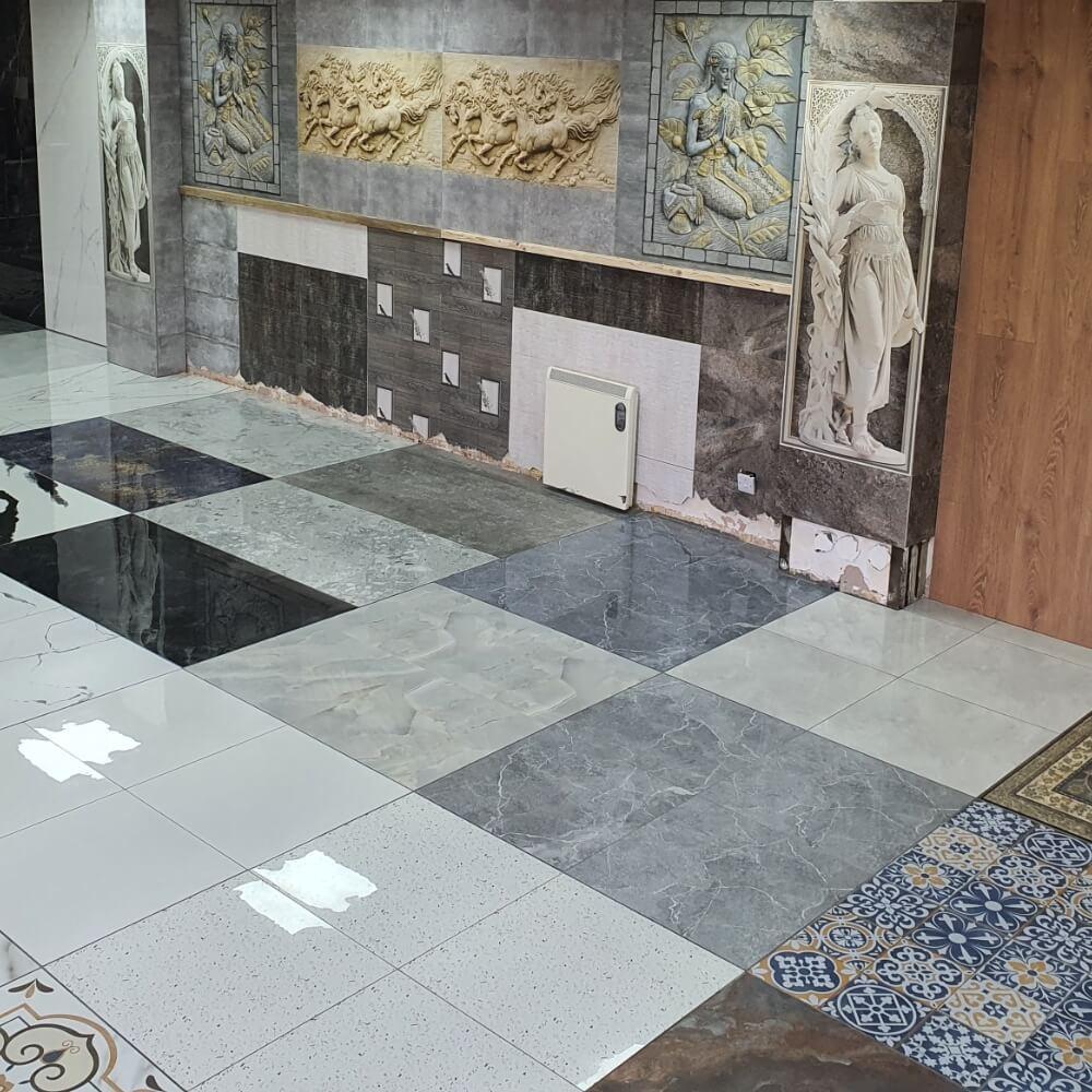 Onyx Laurel Rectified Large Format Polished Stone Effect Porcelain 1200x1200mm Floor & Wall Tiles