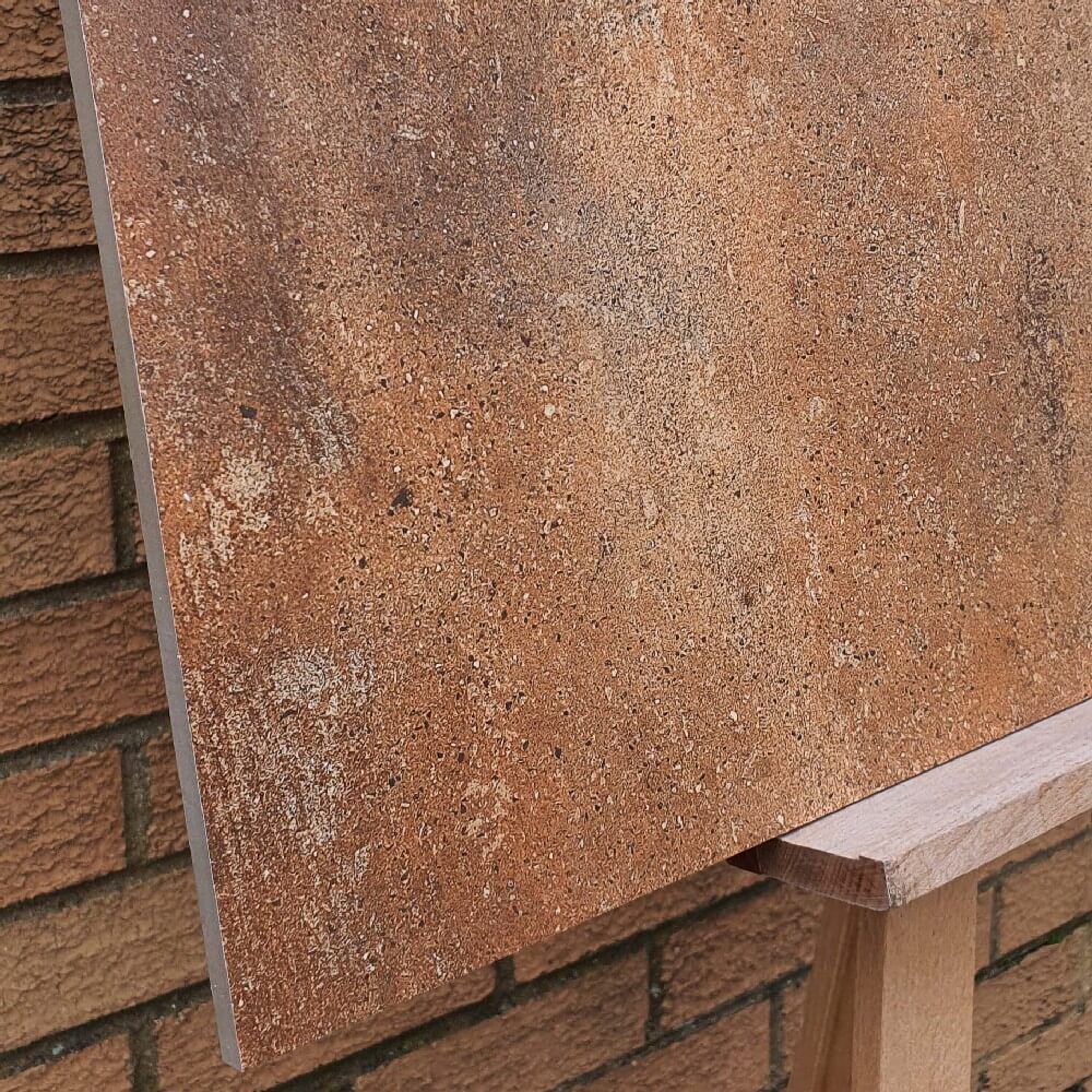 Oxford Orange Rectified Matt Stone Effect Porcelain 800x800mm Wall and Floor Tiles