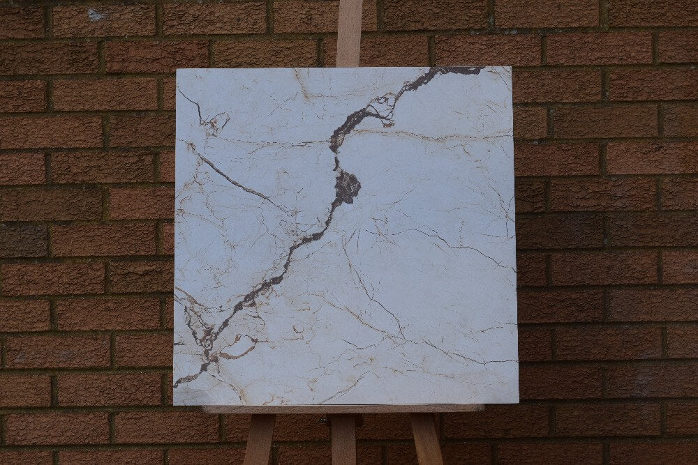 Pearl Vitara Brown Rectified Polished Glazed Porcelain 600x600mm Wall and Floor Tiles