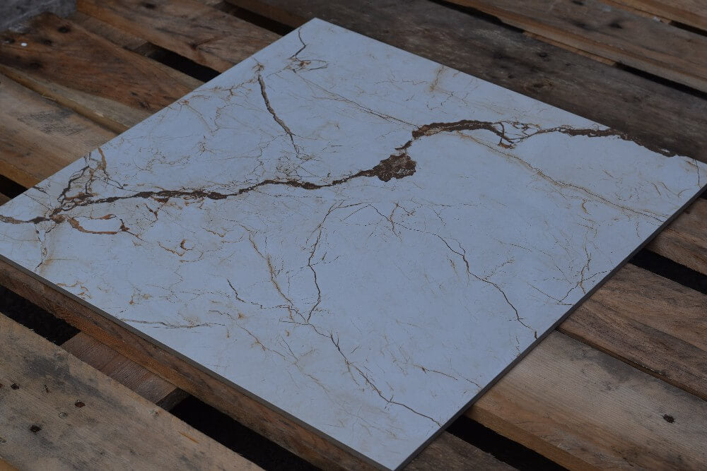 Pearl Vitara Brown Rectified Polished Glazed Porcelain 600x600mm Wall and Floor Tiles