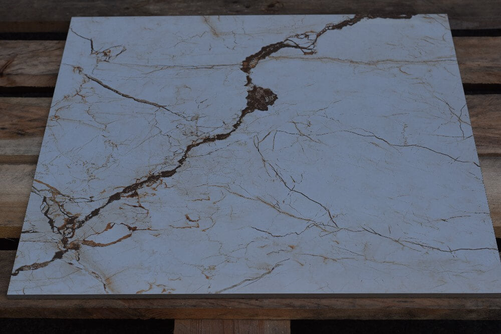 Pearl Vitara Brown Rectified Polished Glazed Porcelain 600x600mm Wall and Floor Tiles
