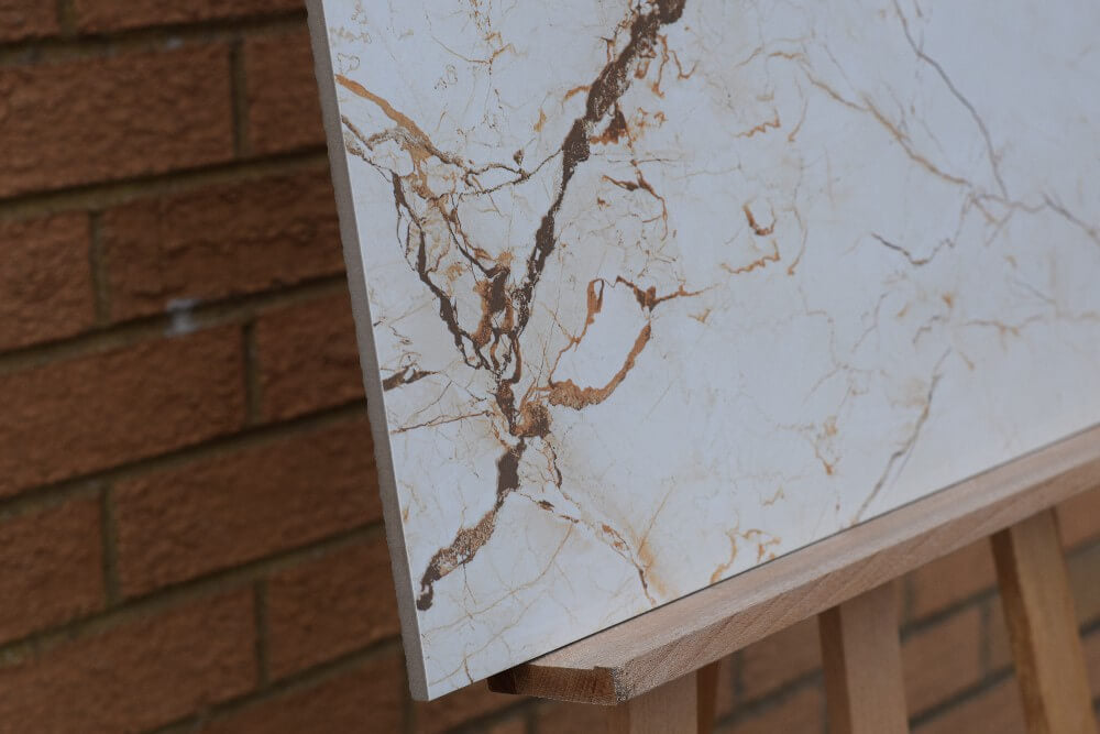 Pearl Vitara Brown Rectified Polished Glazed Porcelain 600x600mm Wall and Floor Tiles