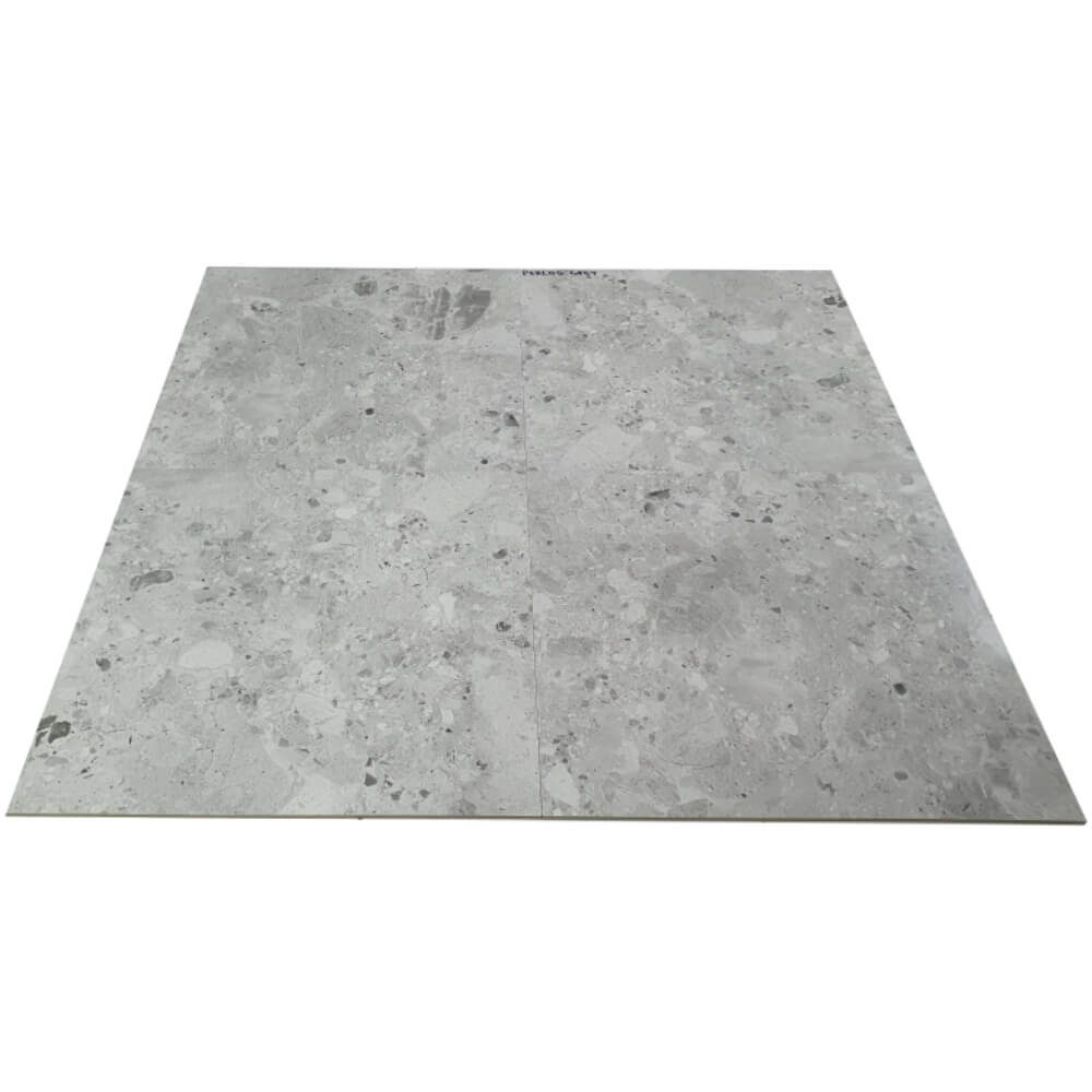 Perlos Grey Rectified Matt Stone Effect Porcelain 800x800mm Wall and Floor Tiles